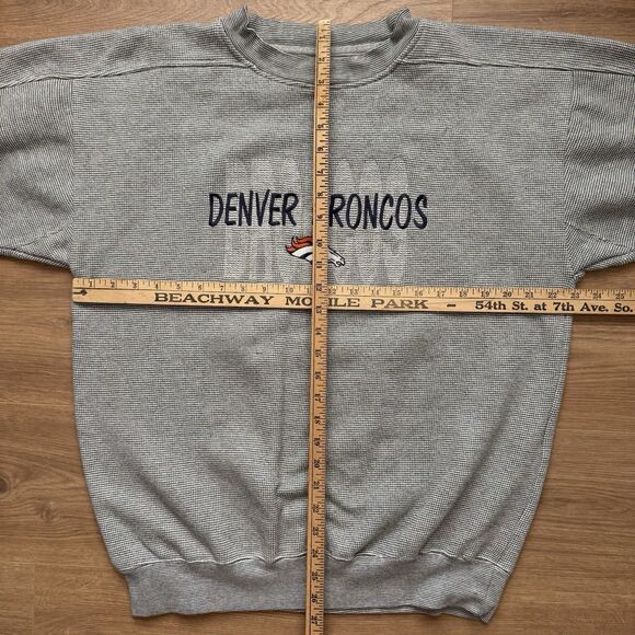 Vintage 90s Denver Broncos Sweatshirt Pullover Embroidered Heavyweight Men’s L - Picture 6 of 7